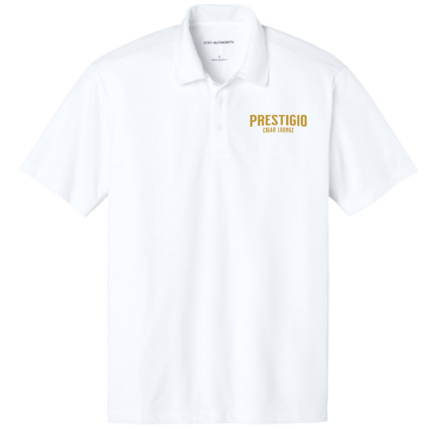 Prestigio 100% Polyester Polo Shirt White (Pre-order)